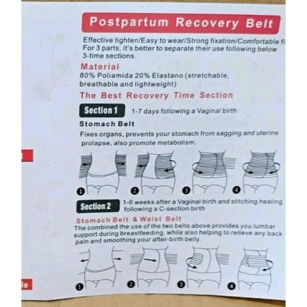 NEW Chong Erfei Postpartum Maternity Recovery Belt 3 PIECE SET One Size - Picture 11 of 11